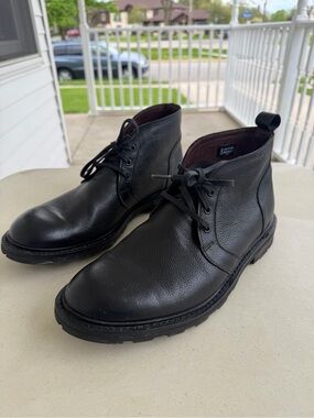 Allen Edmonds Alpine Chukka Pebble Leather Boots Black Weatherproof Men Size 8.5